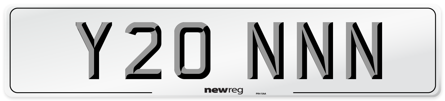 Y20 NNN Number Plate from New Reg